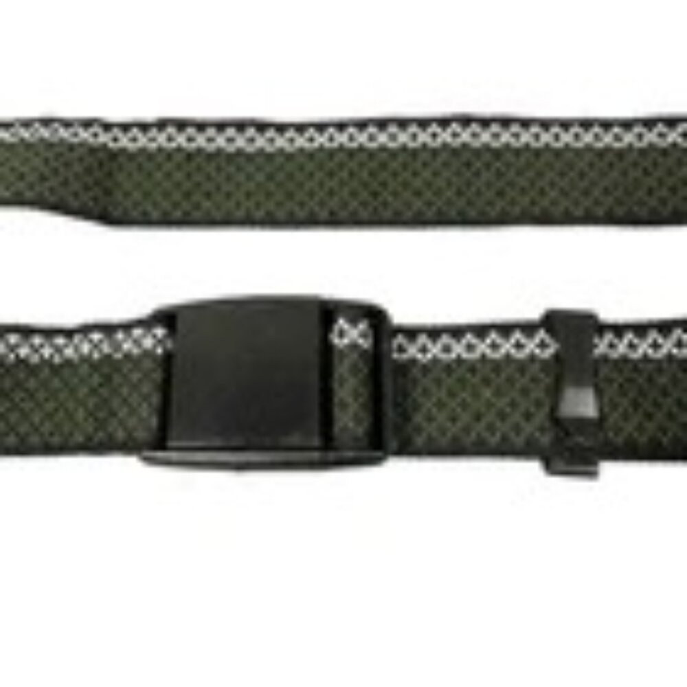 Tactical Braided Nylon Ribbon Utility Belt with Push Release Buckle Black Green
